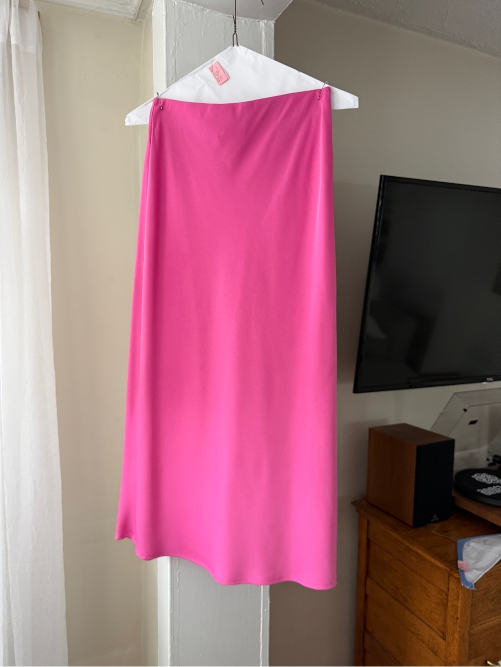 A New Day Hot Pink Midi Skirt Size XS Bright Fuchsia